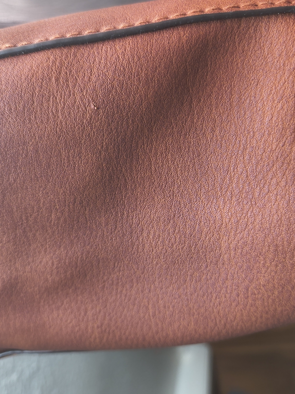 Check The Description,Classic Tan Leather Tote Bag - Structured Everyday Handbag - Picture 9 of 11